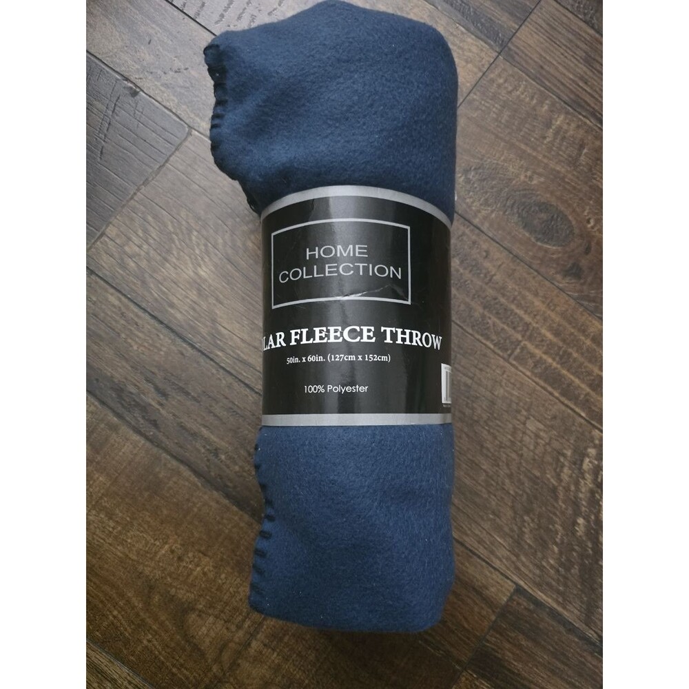 Home Collection Polar Fleece Throw Blanket 50 x 60 Navy Blue New Soft Warm